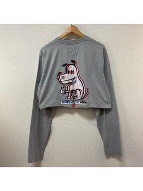 Vintage Mambo Australia 2003 Fine Art Long Sleeve Cropped Long Sleeve Size XL